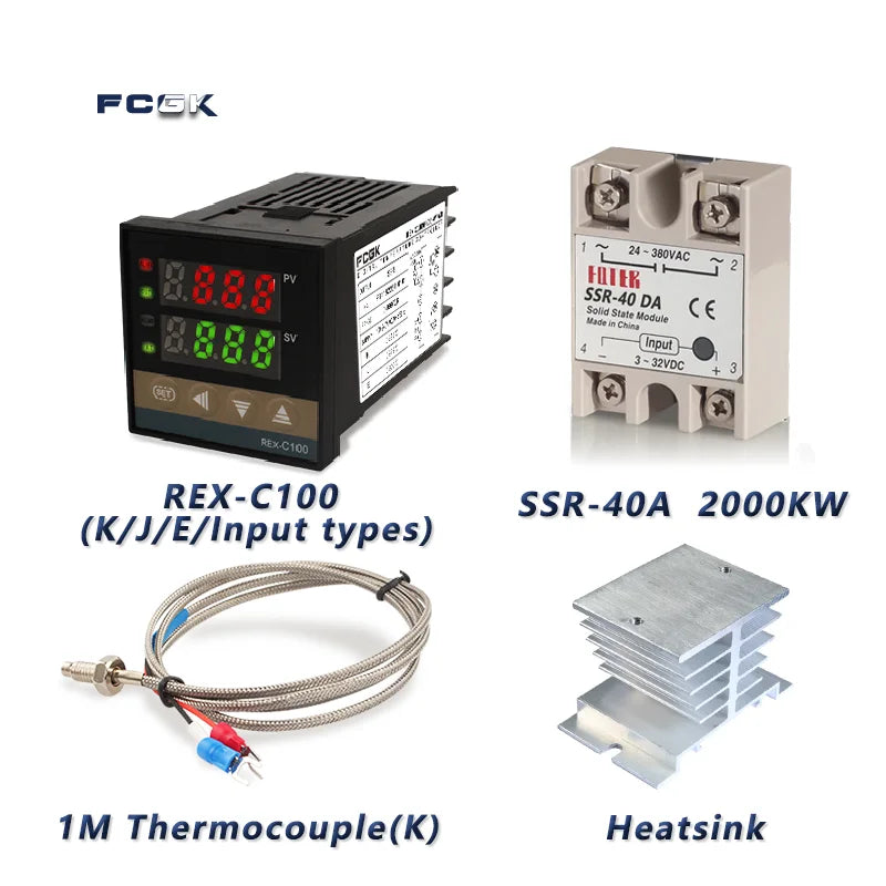 REX-C100 PID Temperature Controller 220v 400 degree Digital thermostat Output 40A SSR K Type Thermocouple