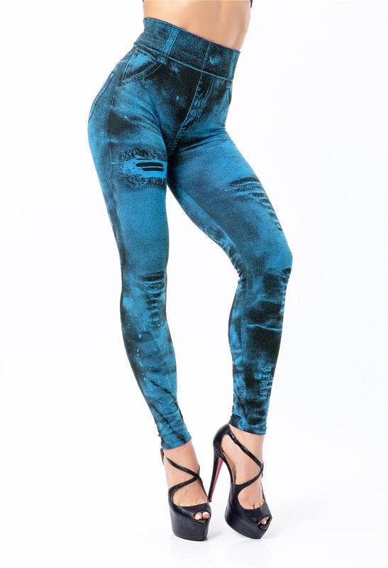 Women's Sexy Denim Look Leggings - P12 Hub Europe