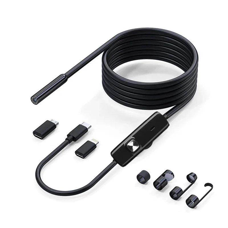 Endoscope 8mm iOS/Android 1080P,LED, Car Inspection,USB-C - P12 Hub Europe
