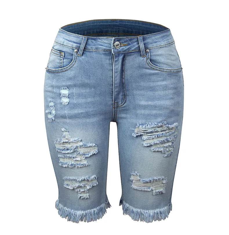Ripped Tassel Denim Shorts - P12 Hub Europe