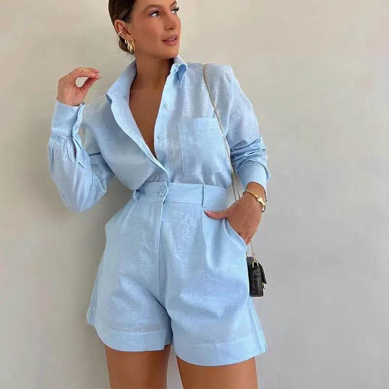Women Summer Shirt Shorts - P12 Hub Europe