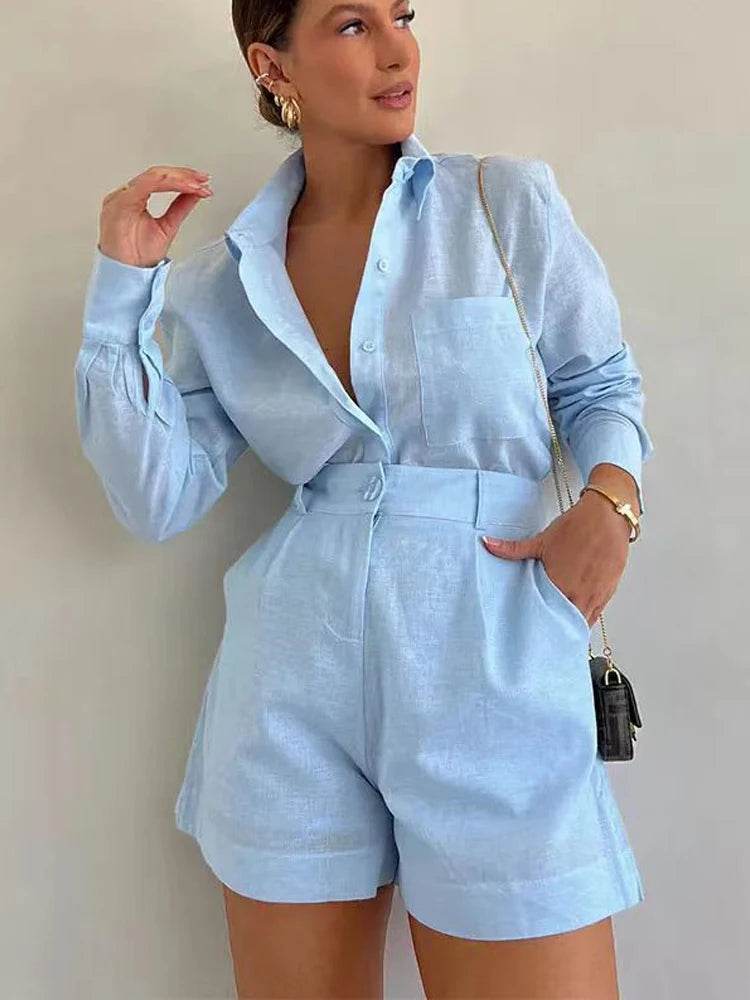 Women Summer Shirt Shorts - P12 Hub Europe