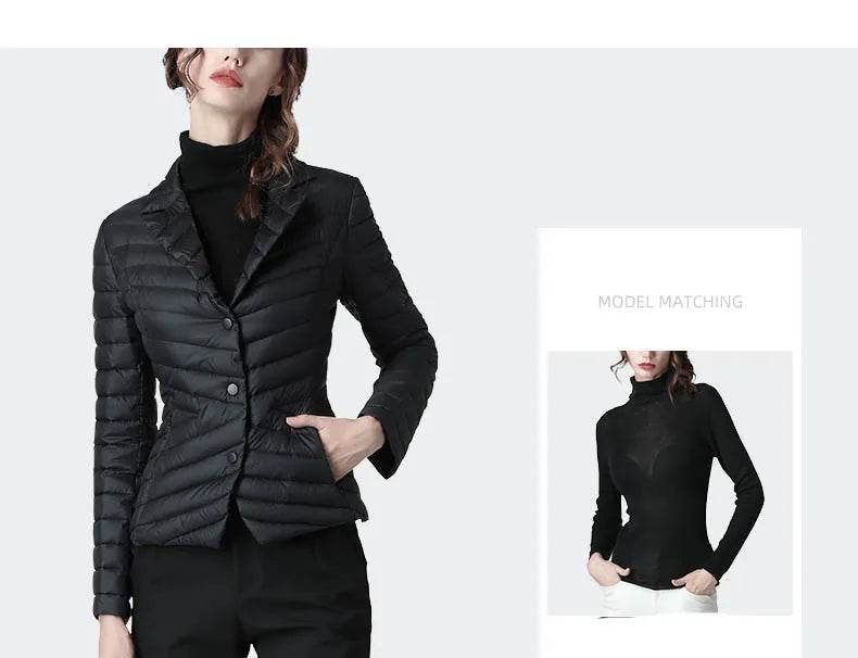 Suit Collar Slim Down Jacket - P12 Hub Europe