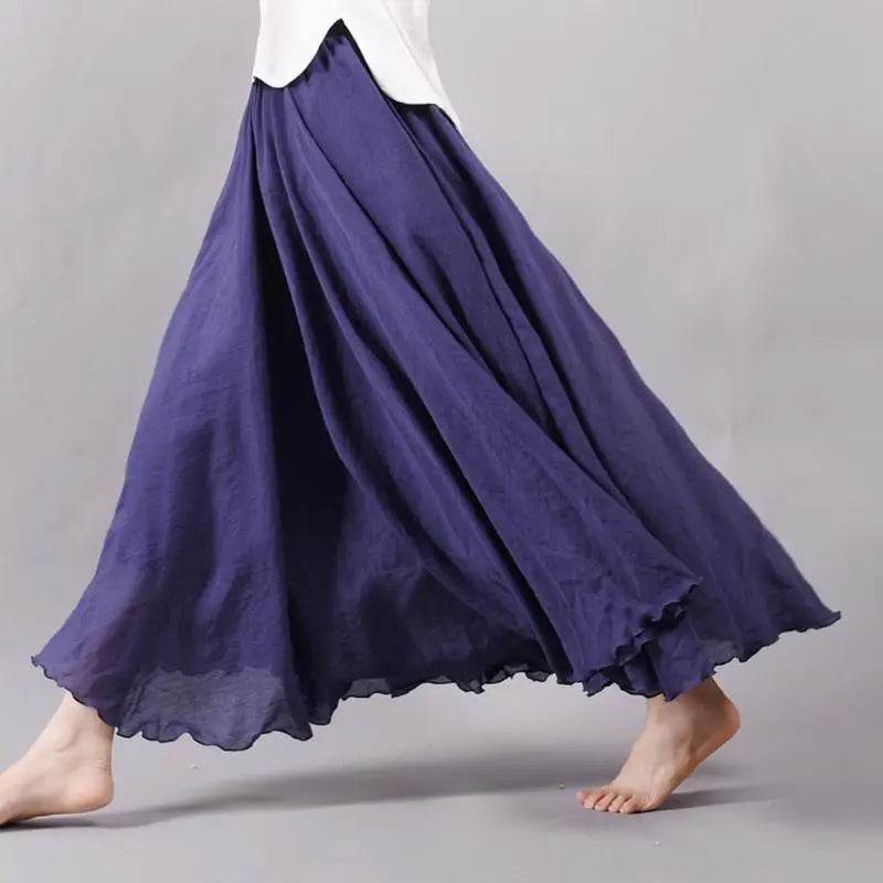 Women's Elegant Linen Maxi Skirt - P12 Hub Europe