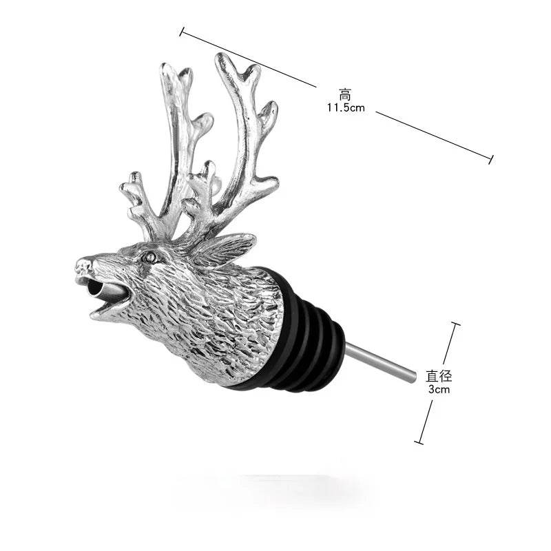 1PC Bar decoration accessories nightclub bar counter accessories red wine pourer zinc alloy rhino lion head wine stopper - P12 Hub Europe