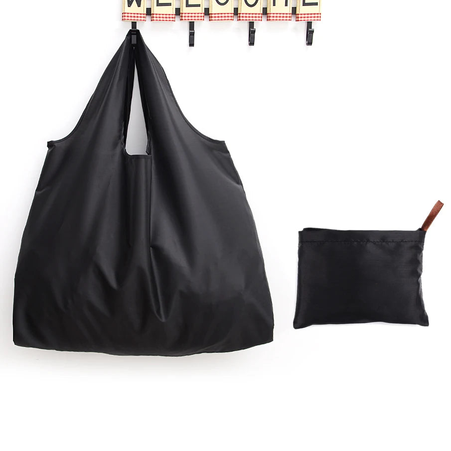 Personal Style Large Tote ECO Reusable Polyester Portable Shoulder Women's Handbags Folding Pouch Shopping Bag Storage