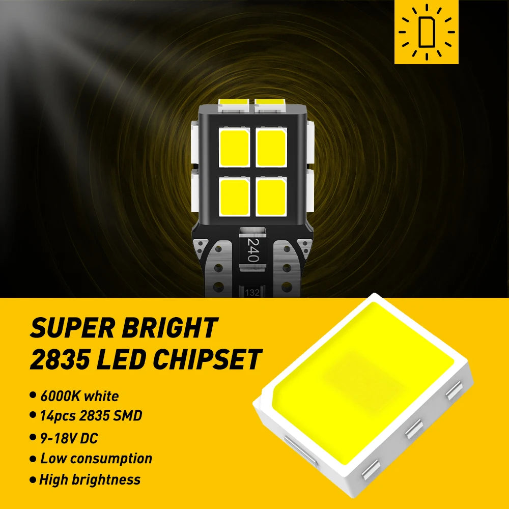 AUXITO W5W LED CANBUS Bulb T10 LED 168 194 For Car Clearance Parking Number Plate Lamp Interior Lights 6000K 12V Signal Lamp