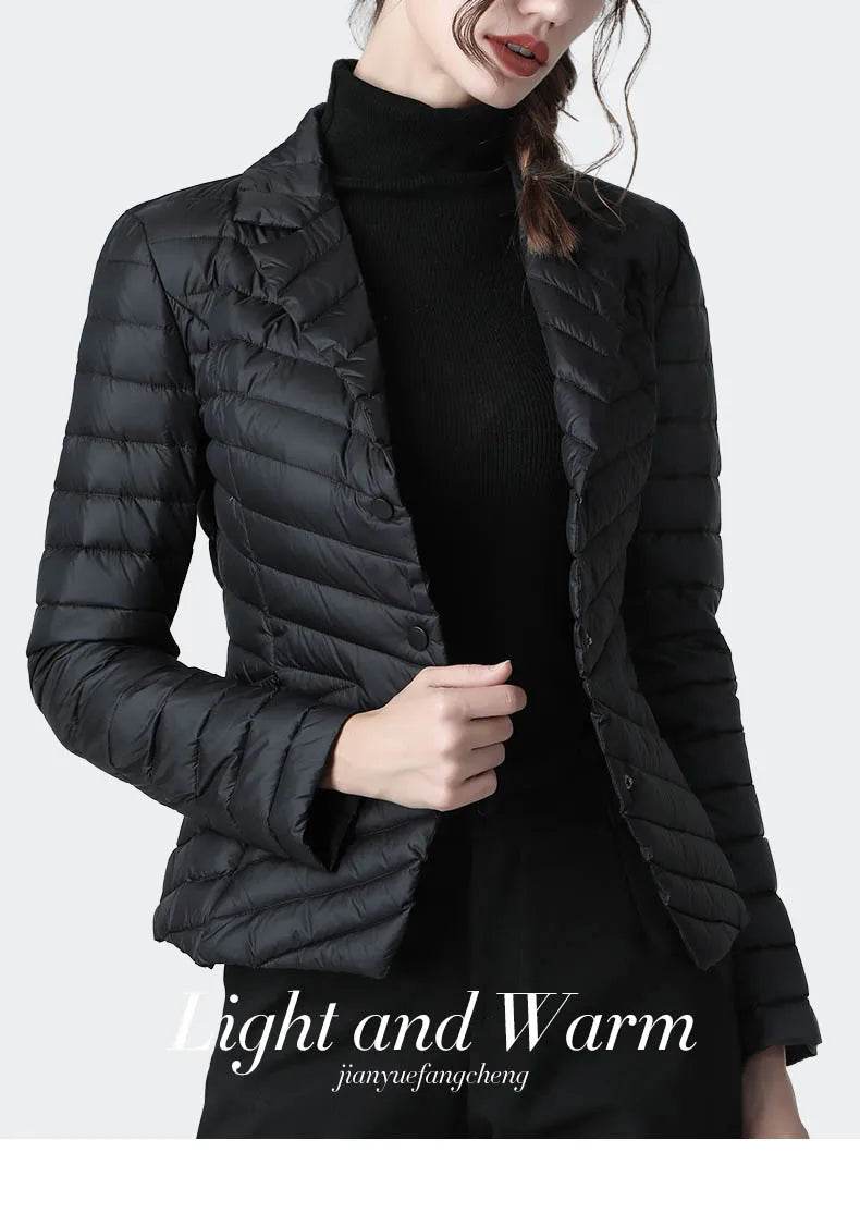 Suit Collar Slim Down Jacket - P12 Hub Europe