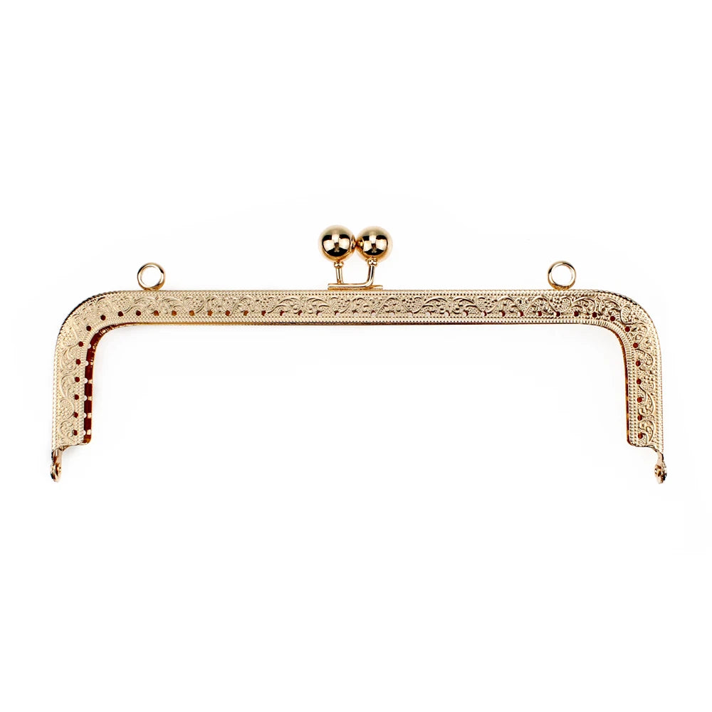 5Pcs 20CM Rectangle Embossing Beads Kiss Metal Purse Frame Clasp Sewing Lock For DIY Purse Bag Fashion Women's Clutch Bags