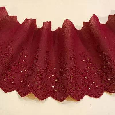 1Y Flower Hollow 11CM Wide Cotton Cloth Lace Trim Fabric Clothes Accessories Cuffs Skirt Hem - P12 Hub Europe