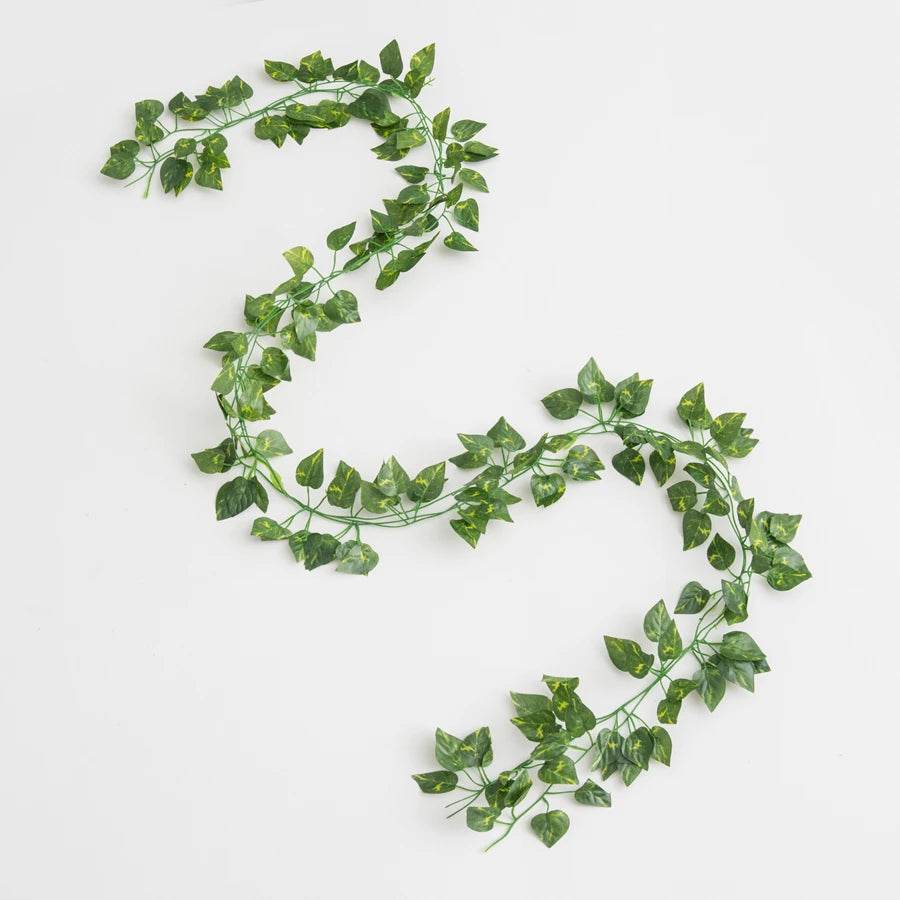 210Cm Artificial Hanging Christmas Garland Plants Vine Leaves Green Silk Outdoor Home Wedding Party Bathroom Garden Decoration - P12 Hub Europe