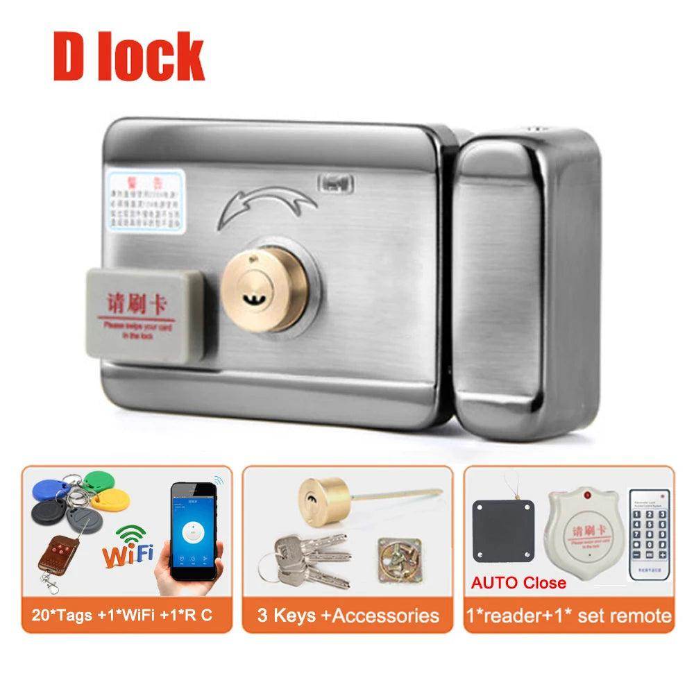 Electric Door Lock WiFi RFID Remote, Auto-Close, Ring, Gate Access Control - P12 Hub Europe