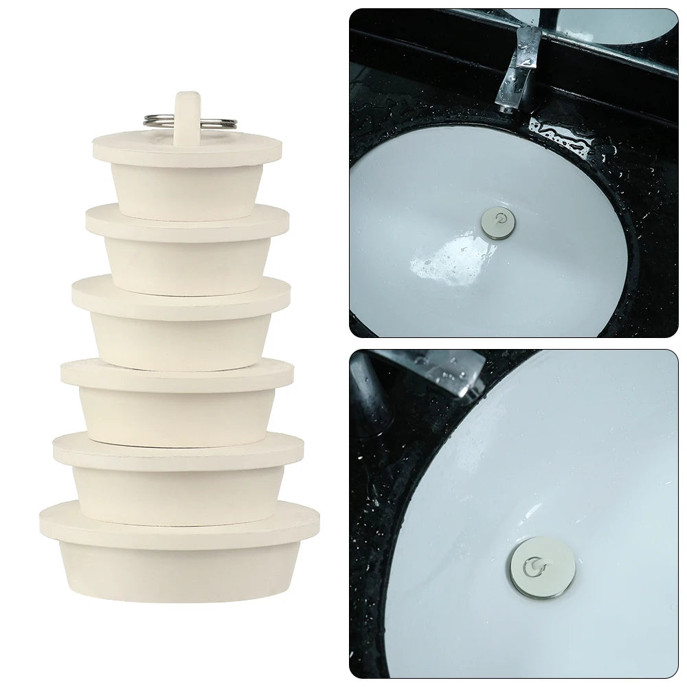 1PC Durable Rubber Kitchen Bath Tub Sink Water Stopper Floor Round Drain Plug Sink Bathtub Drainage Stopper Leakage-proof Plug