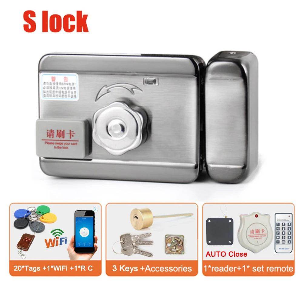 Electric Door Lock WiFi RFID Remote, Auto-Close, Ring, Gate Access Control - P12 Hub Europe
