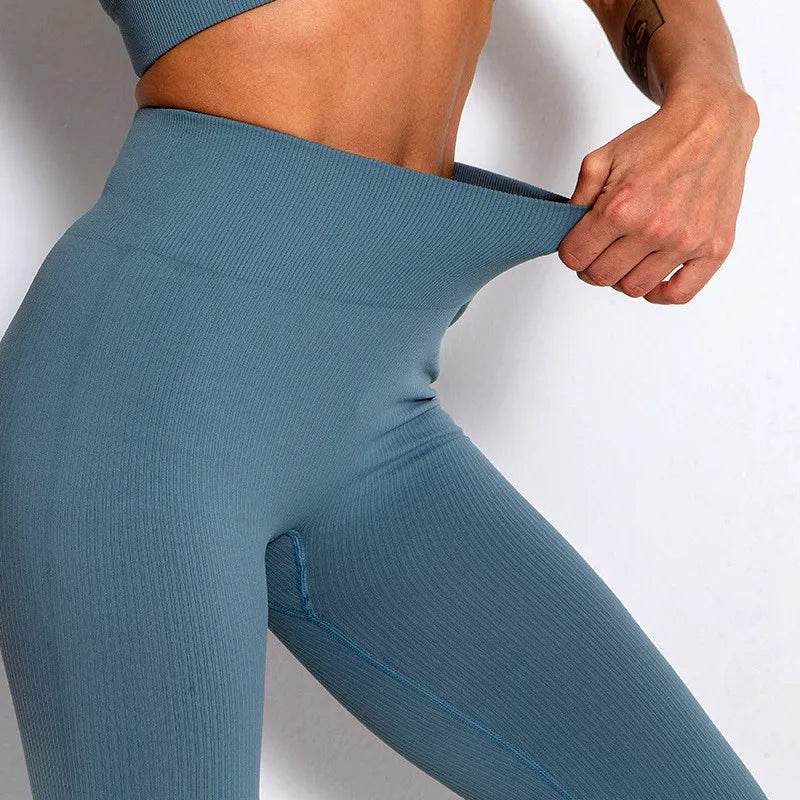 Women's Seamless Ribbed Yoga Leggings - P12 Hub Europe