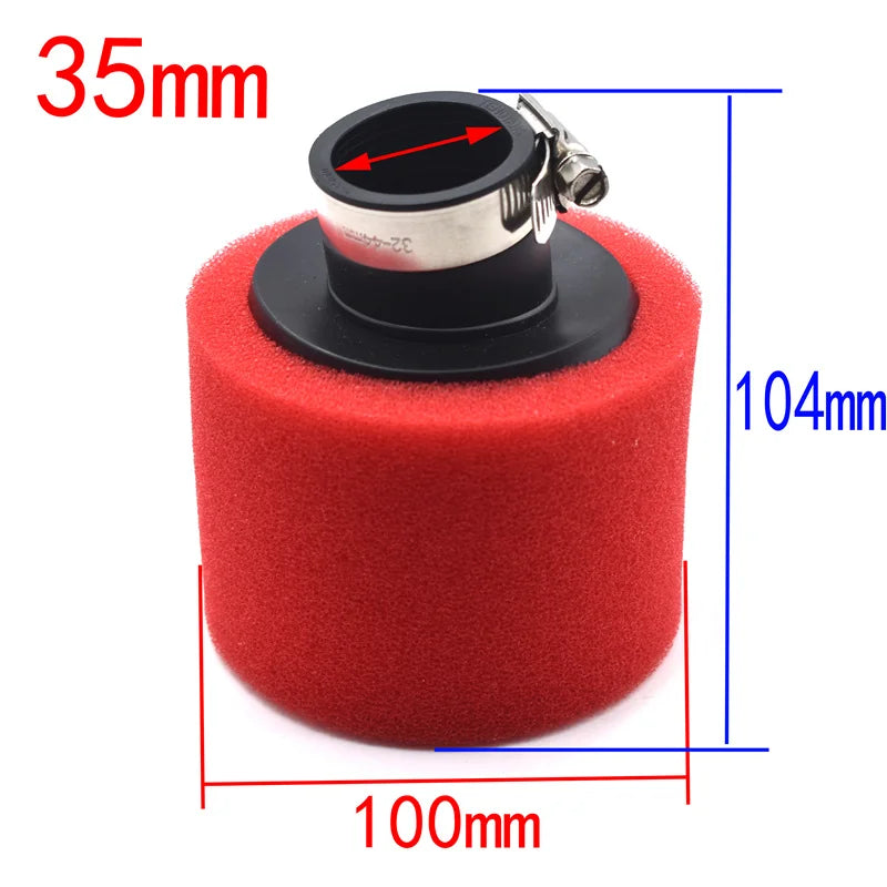 Red 32mm 35mm 38mm 42mm 45mm 48mm Bend Elbow Neck Foam Air Filter Sponge Cleaner Moped Scooter Dirt Pit Bike Motorcycle Kayo BSE