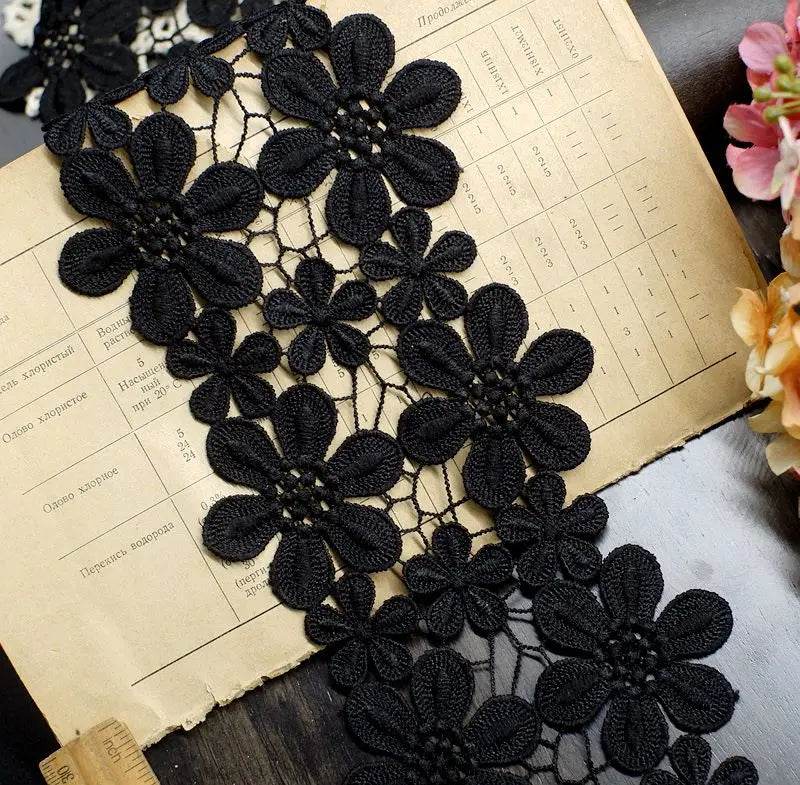 10CM Wide High Quality Exquisite Lace Cotton Embroidery Ribbon Lace Trim Skirt Sewing Accessories Clothing Decorative Materials - P12 Hub Europe