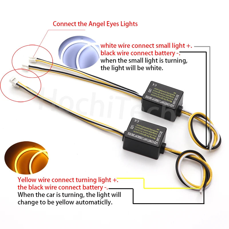 131mm+146mm SMD Cotton LED Angel Eye Ring Kit For For BMW 3 Series E46 Sedan 2001-2005 Gen Headlight Without Projector