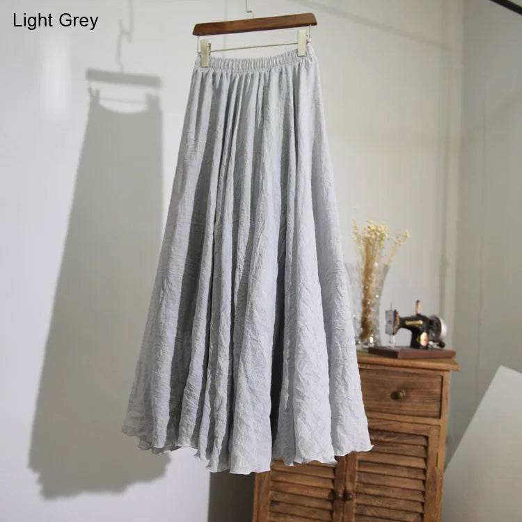 Women's Elegant Linen Maxi Skirt - P12 Hub Europe