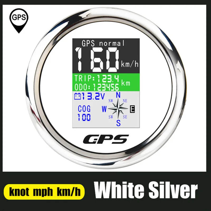 85mm GPS Speedometer Odometer Adjustable Trip ODO COG Voltmeter TFT Screen Speed Gauges For Motor Yacht Boat Car Outboard Engine