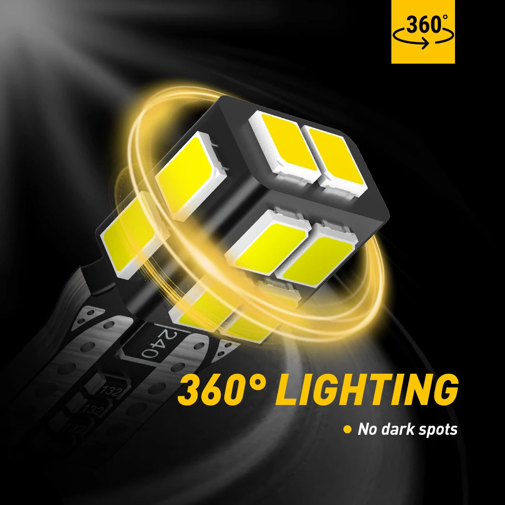 AUXITO W5W LED CANBUS Bulb T10 LED 168 194 For Car Clearance Parking Number Plate Lamp Interior Lights 6000K 12V Signal Lamp