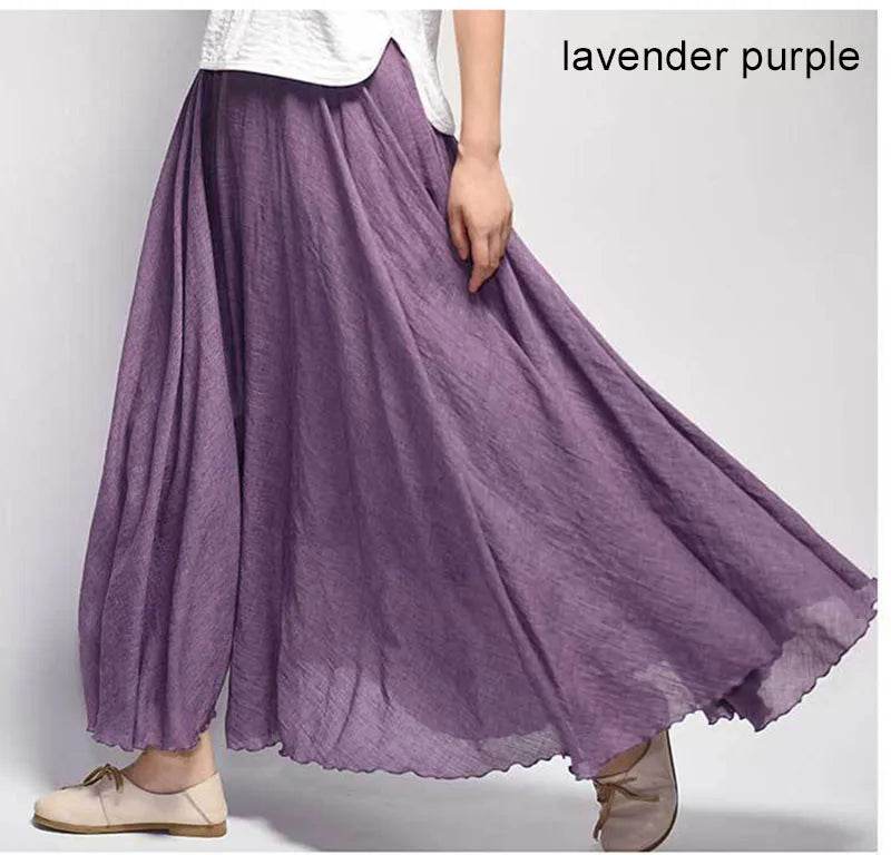 Women's Elegant Linen Maxi Skirt - P12 Hub Europe