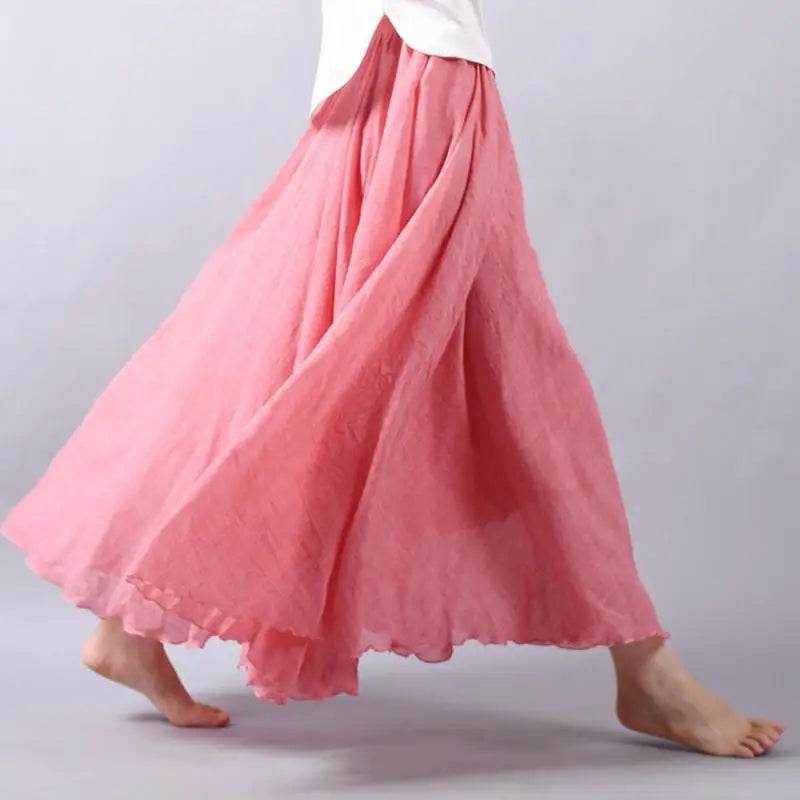 Women's Elegant Linen Maxi Skirt - P12 Hub Europe