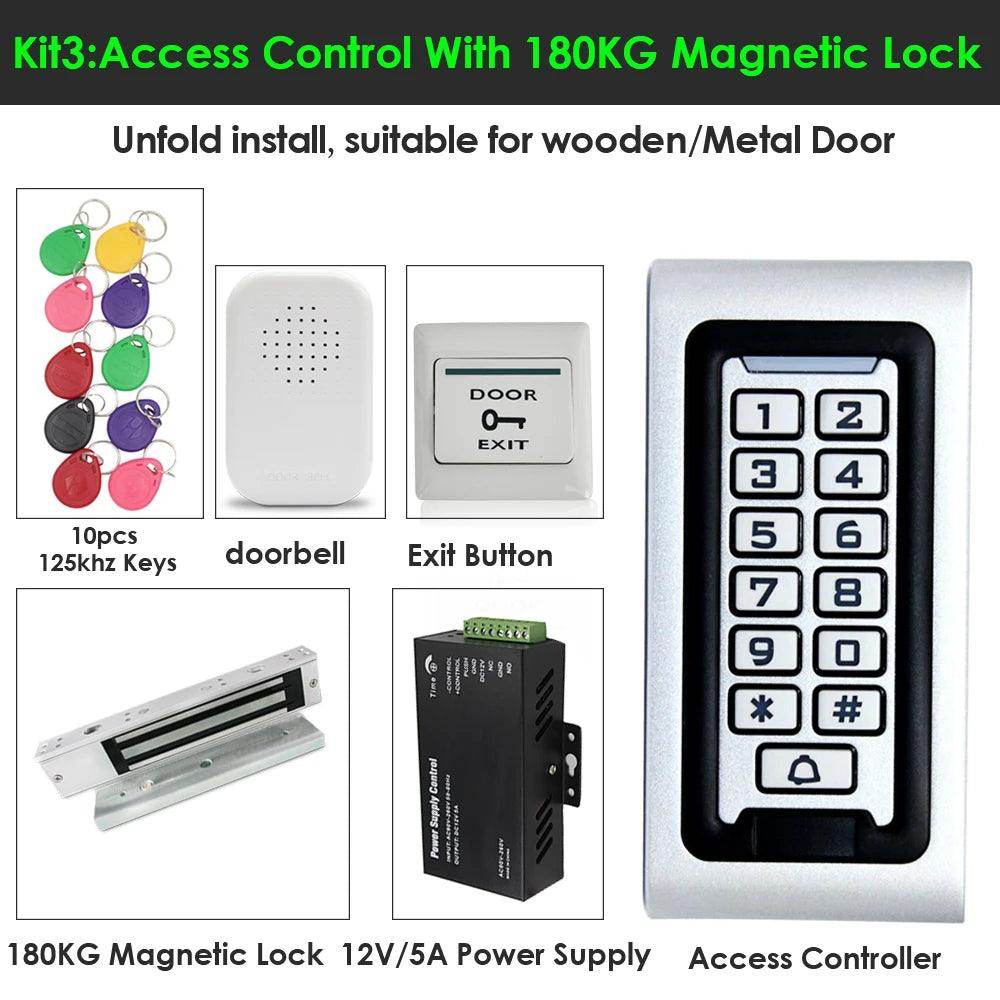 Access Control KitRFID Metal 125KHz, Magnetic/Strike Lock, 1000 Users - P12 Hub Europe