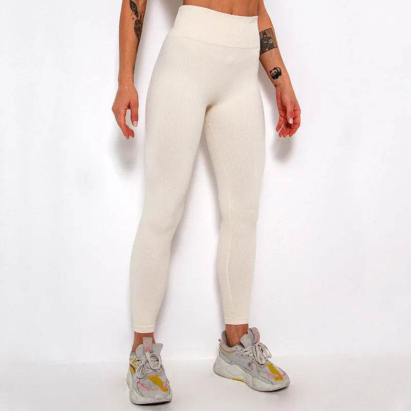 Women's Seamless Ribbed Yoga Leggings - P12 Hub Europe