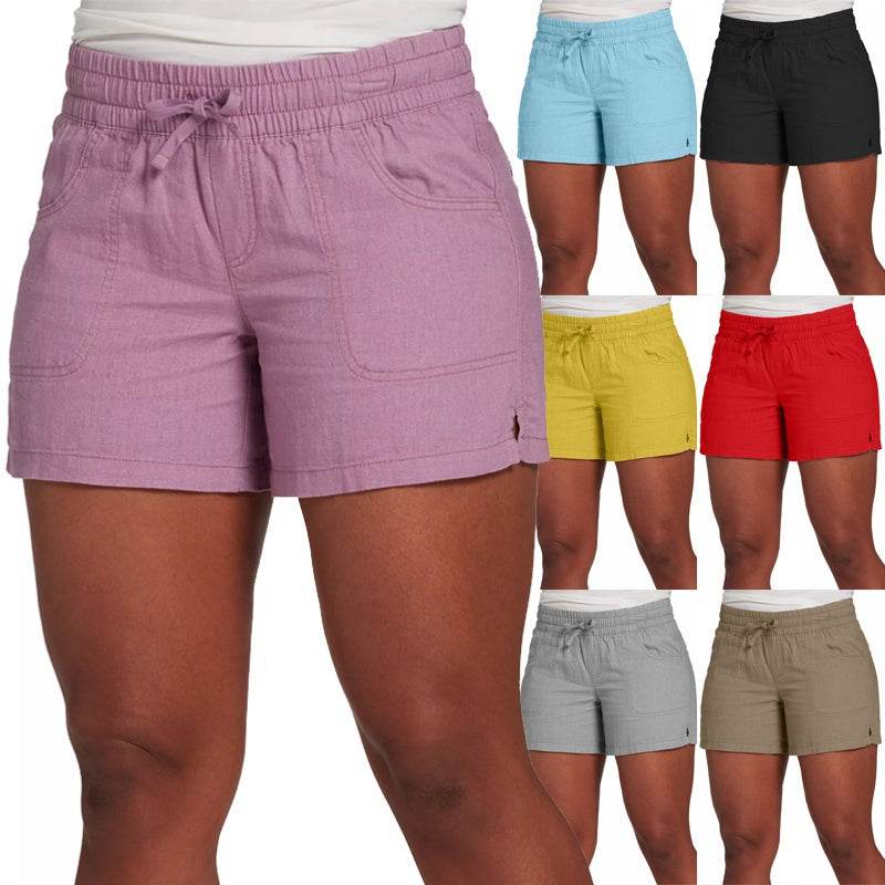 Women Elastic Waist Split Shorts - P12 Hub Europe