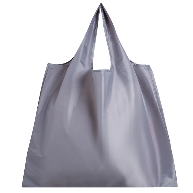 Big Size Thick Nylon Large Tote ECO Reusable Polyester Portable Shoulder Women's Handbags Folding Pouch Shopping Bag Foldable