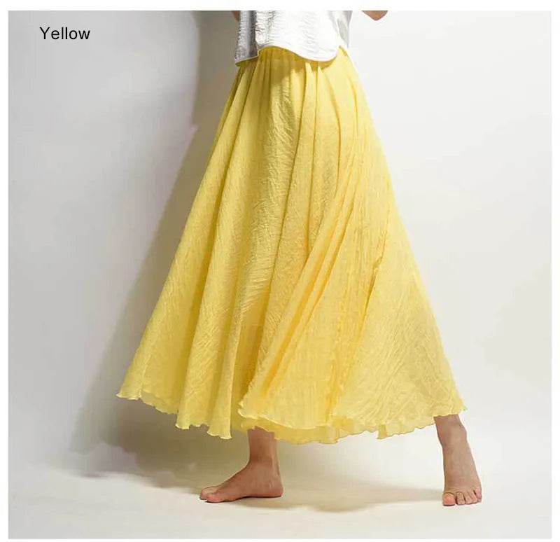 Women's Elegant Linen Maxi Skirt - P12 Hub Europe