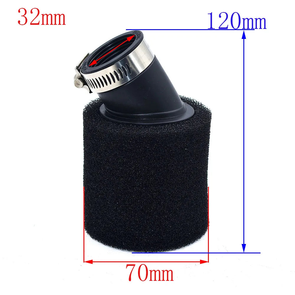 Red 32mm 35mm 38mm 42mm 45mm 48mm Bend Elbow Neck Foam Air Filter Sponge Cleaner Moped Scooter Dirt Pit Bike Motorcycle Kayo BSE