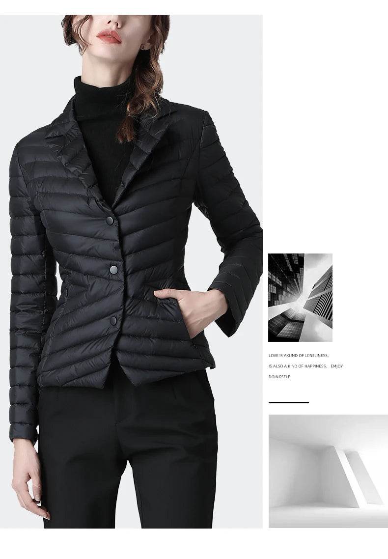 Suit Collar Slim Down Jacket - P12 Hub Europe