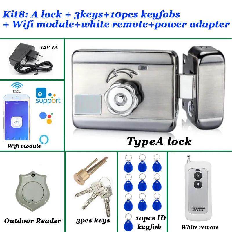WiFi Electric Door Lock 12V RFID, Remote, Auto-Lock, Gate Opener - P12 Hub Europe