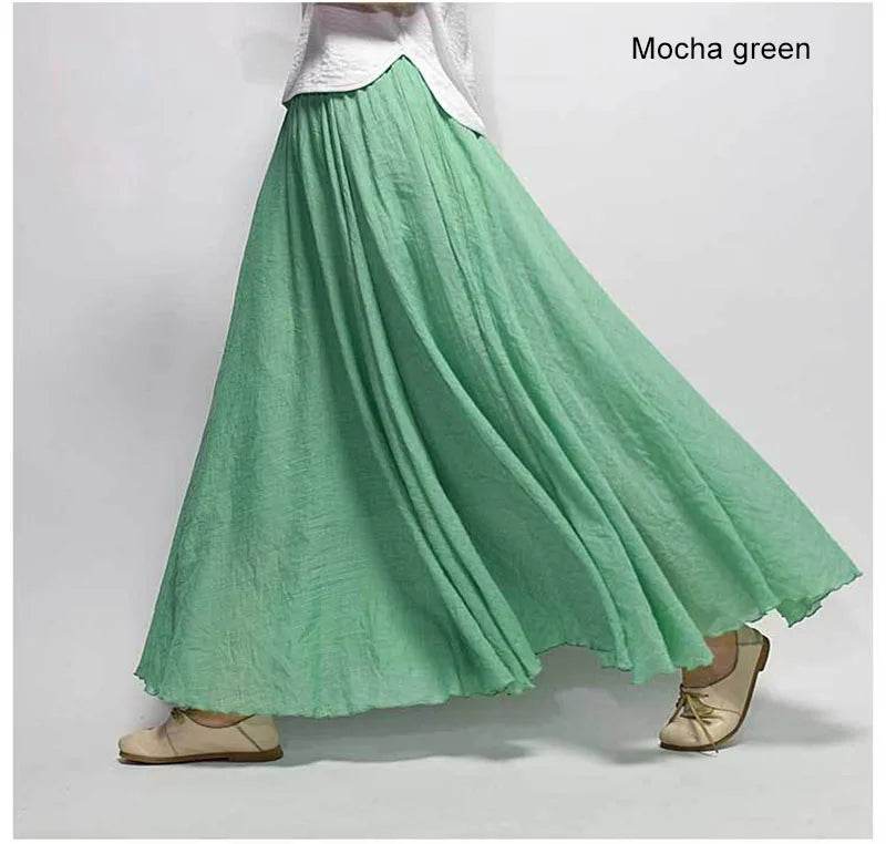 Women's Elegant Linen Maxi Skirt - P12 Hub Europe