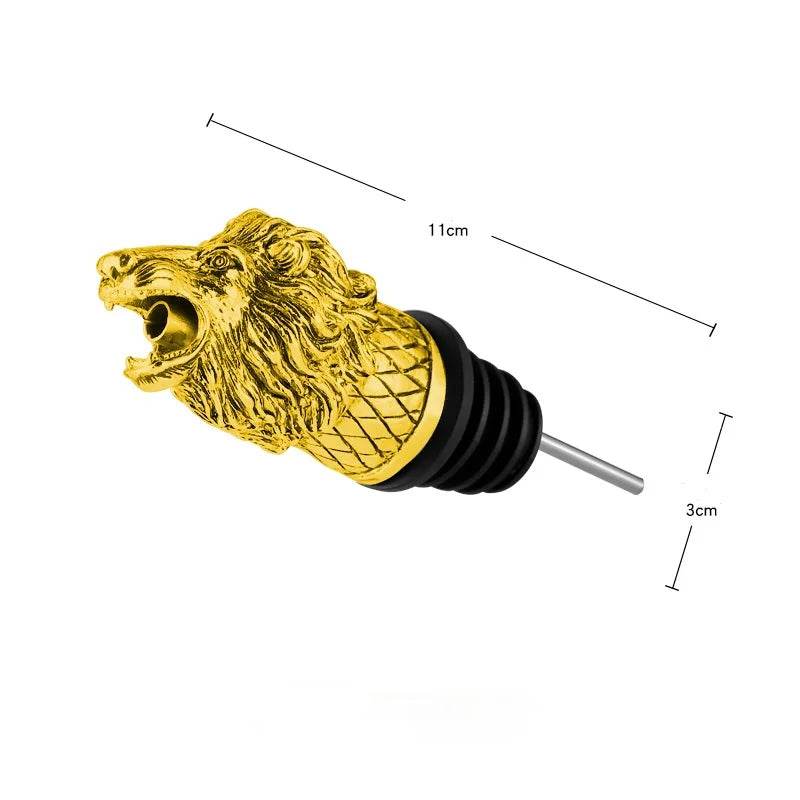 1PC Bar decoration accessories nightclub bar counter accessories red wine pourer zinc alloy rhino lion head wine stopper - P12 Hub Europe