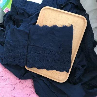 1Y Flower Hollow 11CM Wide Cotton Cloth Lace Trim Fabric Clothes Accessories Cuffs Skirt Hem - P12 Hub Europe