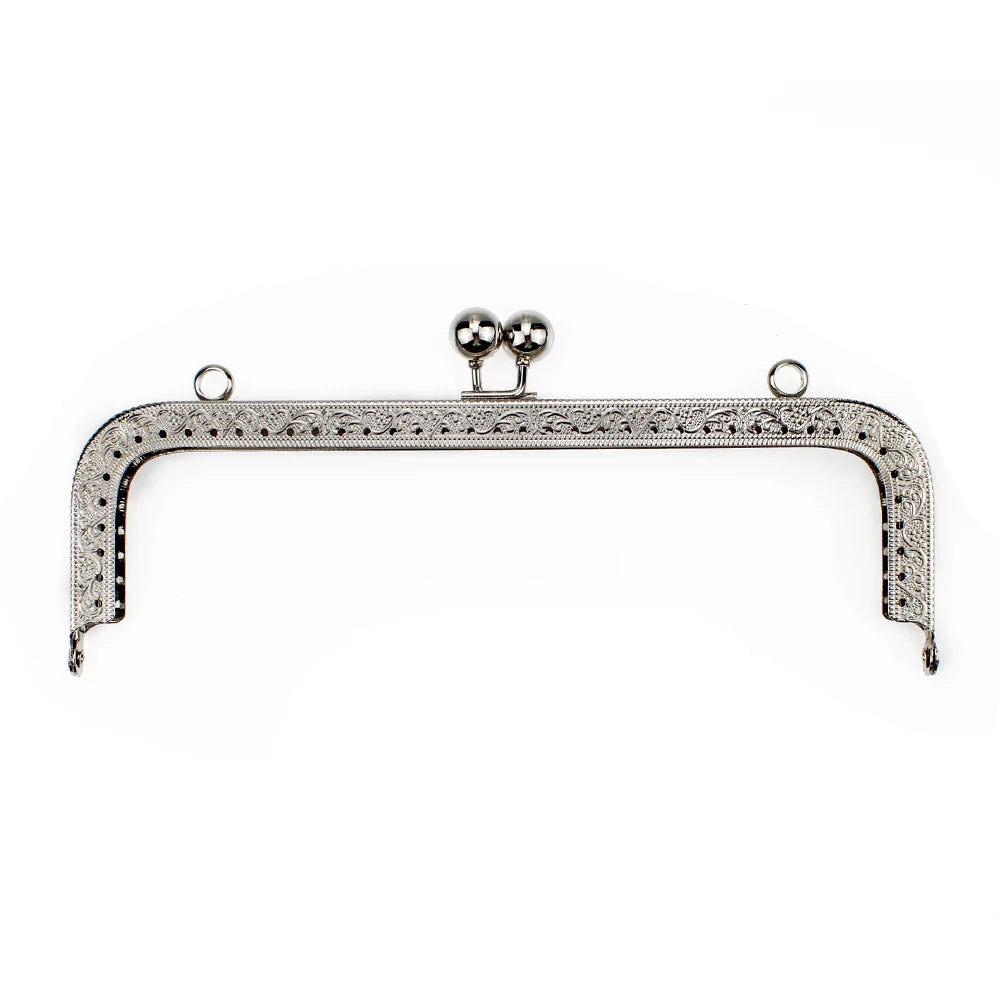5Pcs 20CM Rectangle Embossing Beads Kiss Metal Purse Frame Clasp Sewing Lock For DIY Purse Bag Fashion Women's Clutch Bags