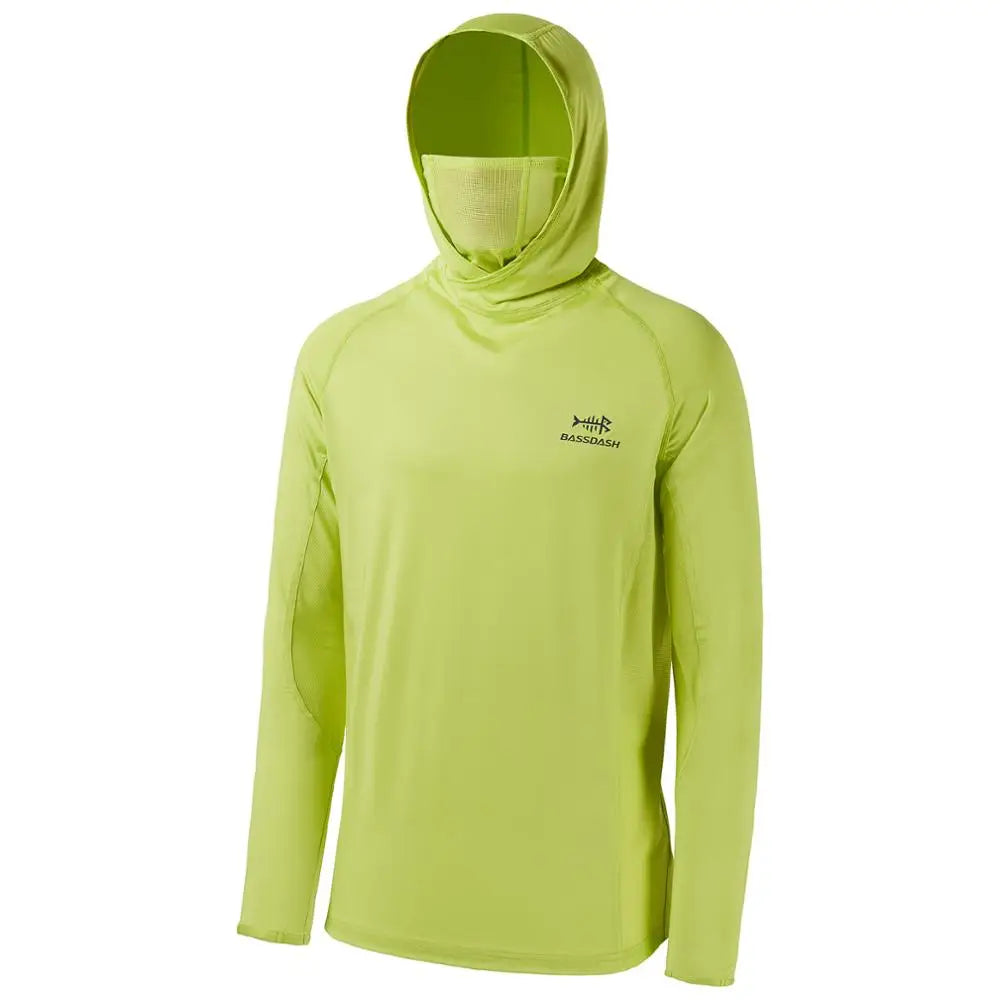 Bassdash UPF 50+ Men’s Long Sleeve Fishing Shirt with Mask UV Neck Gaiter Hoodie