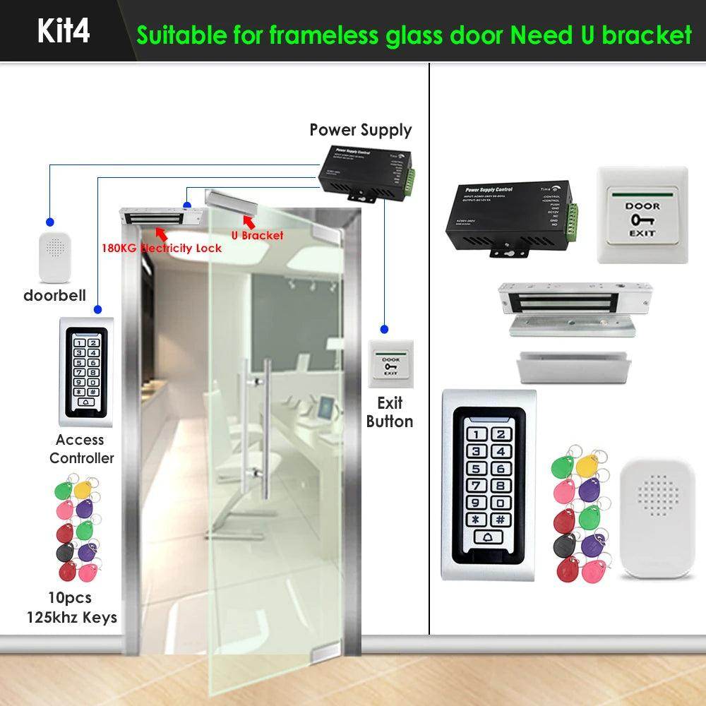 Access Control KitRFID Metal 125KHz, Magnetic/Strike Lock, 1000 Users - P12 Hub Europe