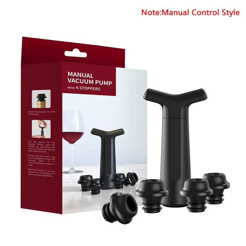 Wine Saver Vacuum Pump Manual Wine Stoppers with 4 Reusable Wine Bottle Stoppers Sealer Keeps Wine Fresh up to 7 Days - P12 Hub Europe