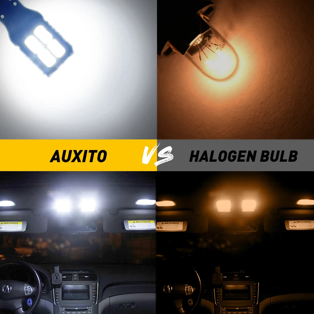 AUXITO W5W LED CANBUS Bulb T10 LED 168 194 For Car Clearance Parking Number Plate Lamp Interior Lights 6000K 12V Signal Lamp