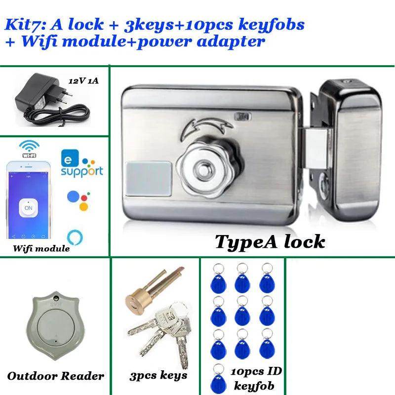 WiFi Electric Door Lock 12V RFID, Remote, Auto-Lock, Gate Opener - P12 Hub Europe