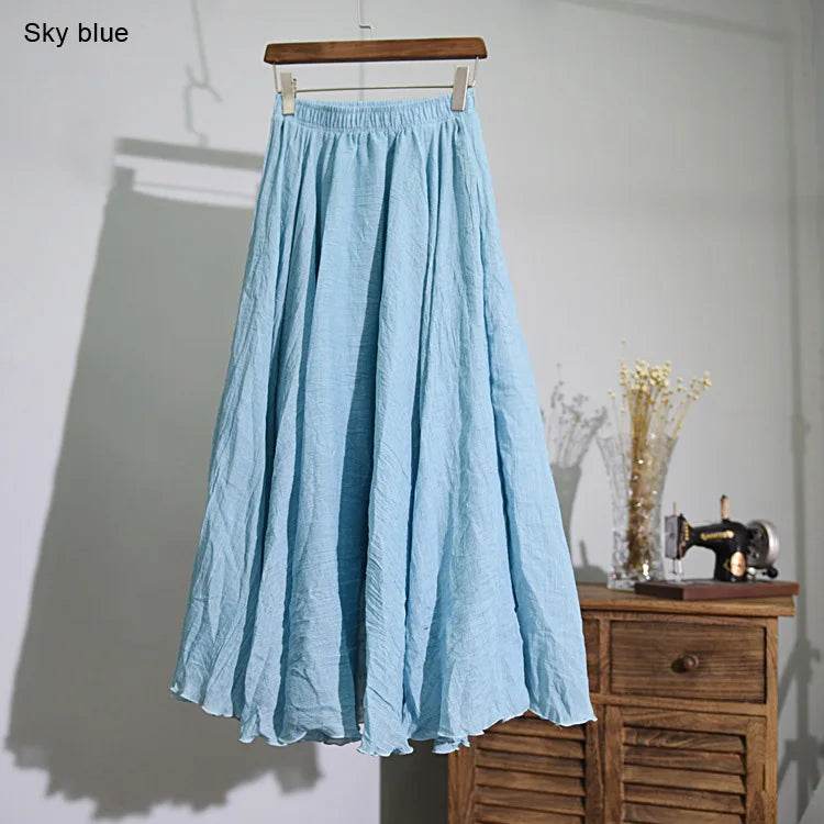 Women's Elegant Linen Maxi Skirt - P12 Hub Europe