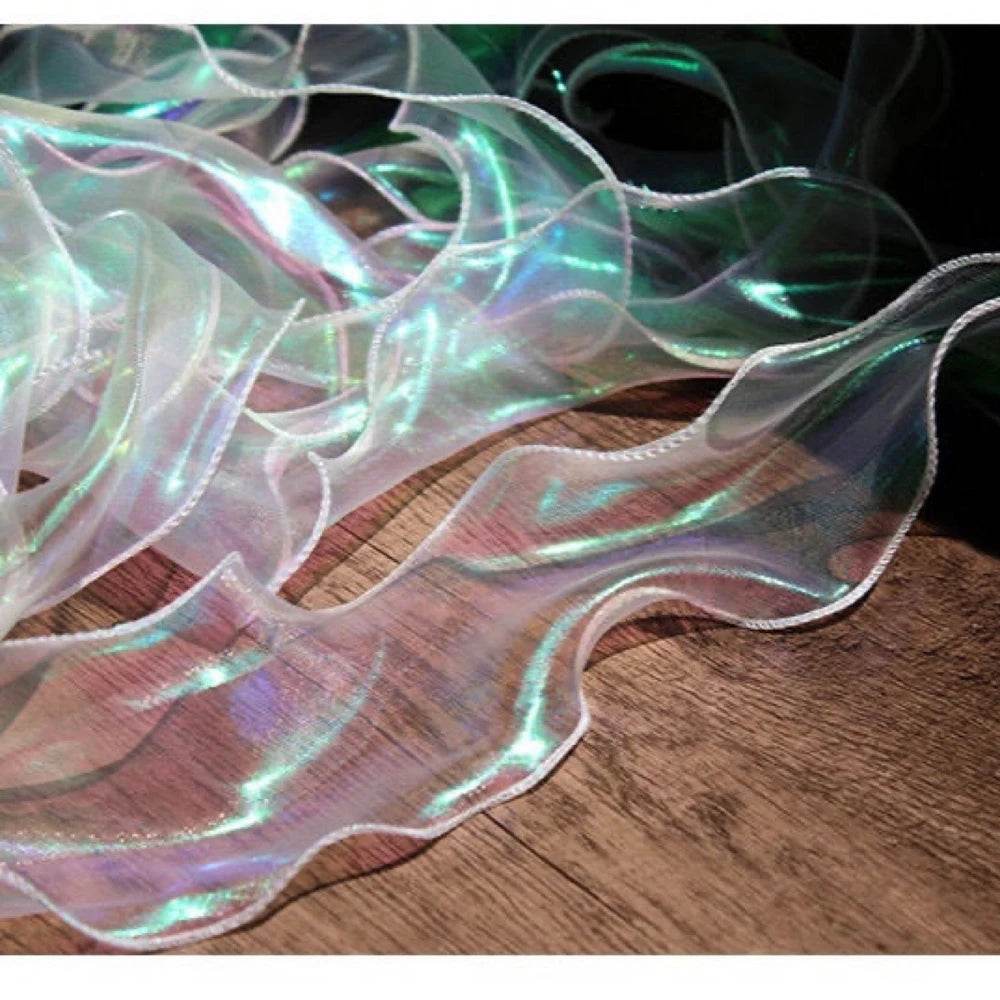 9Yard Transparent Ruffle Lace Trim Fabric Gradient DIY Patchwork Collars Decor Skirt Wedding Dress Designer Accessories 6CM Wide - P12 Hub Europe