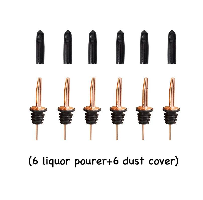 6PCS Stainless Steel Wine Pourer Stopper Bottle Pourer Spout Stopper Speed Pourer Bar Wine Accessories Set of 6 - P12 Hub Europe