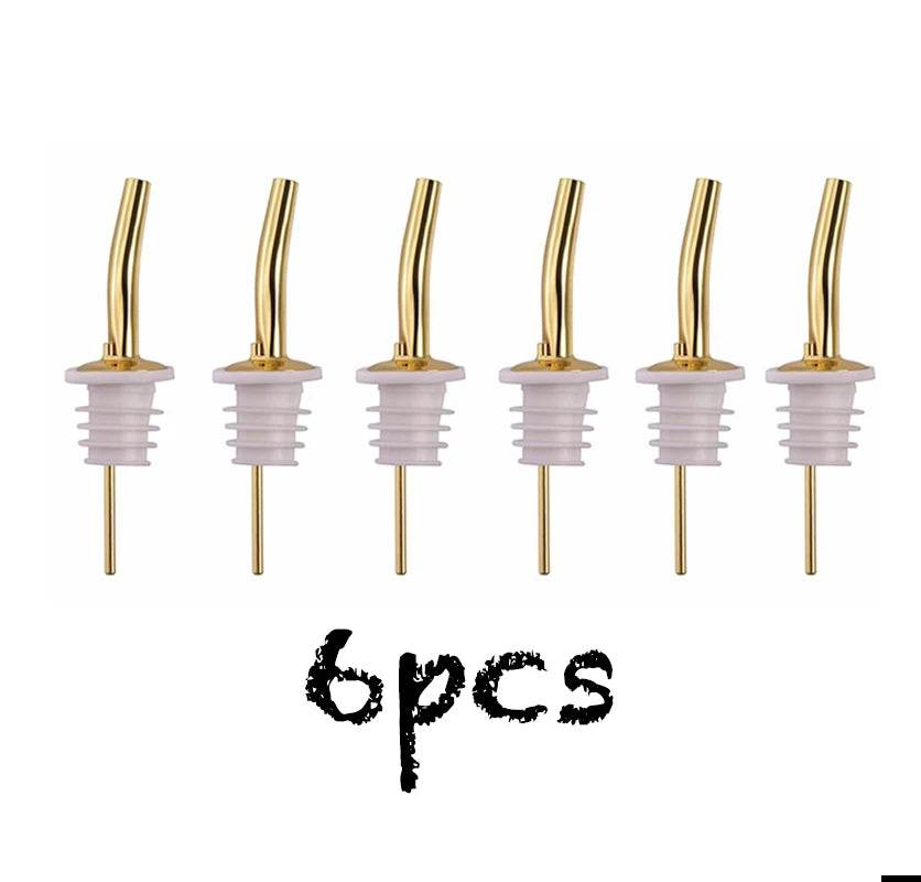 6PCS Stainless Steel Wine Pourer Stopper Bottle Pourer Spout Stopper Speed Pourer Bar Wine Accessories Set of 6 - P12 Hub Europe