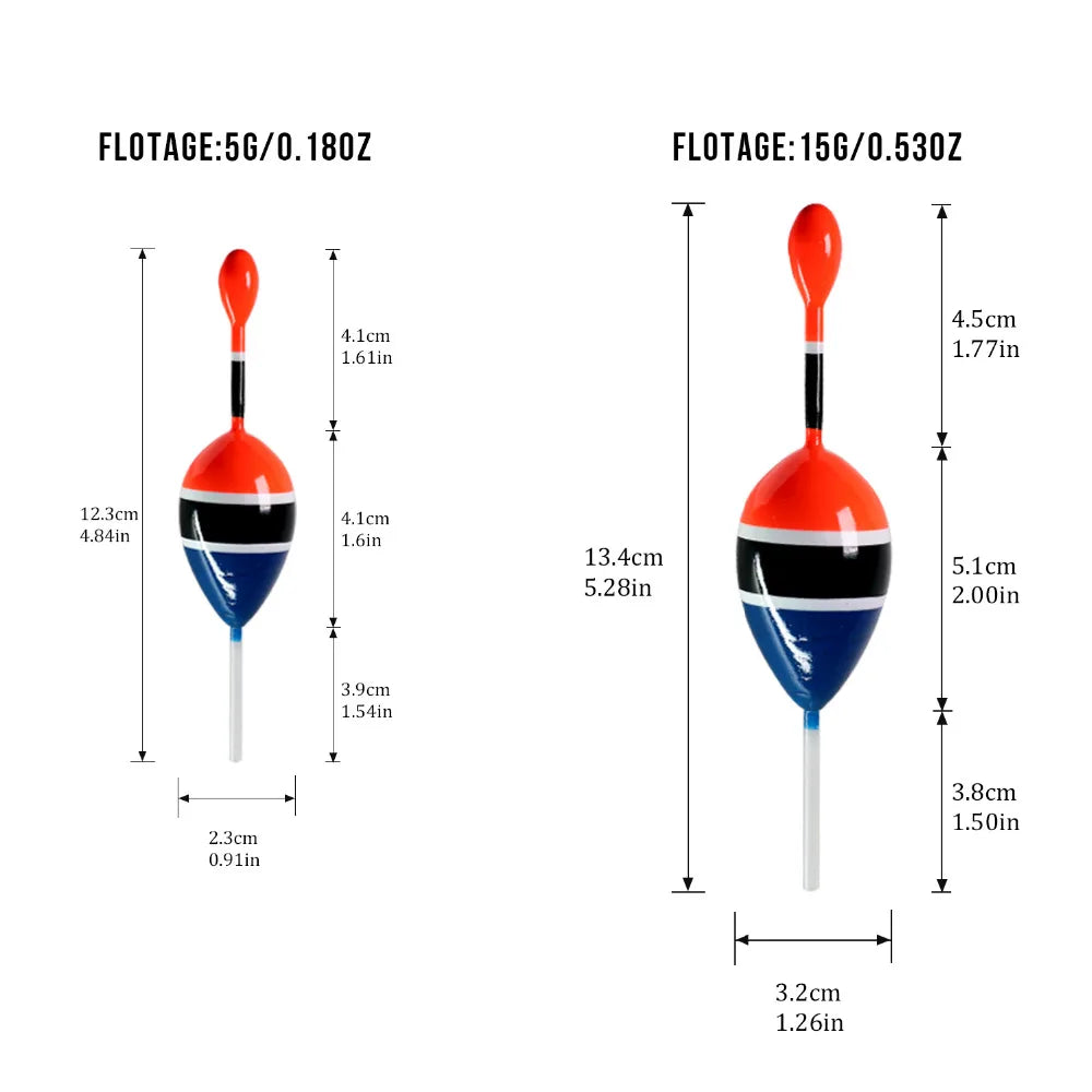THKFISH 5pcs Fishing Floats Slip Bobber Rigs Balsa Wood Sea Fishing Float 5g 15g Buoyancy Fishing Buoys For Catfish Fishing