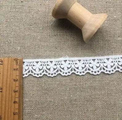 NEW Cotton Embroidered White Beige Flower Lace Fabric Dubai Wide Sewing DIY Trim Applique Ribbon Cord Collar Dress Guipure Decor - P12 Hub Europe